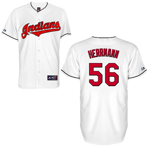 Frank Herrmann #56 Youth Baseball Jersey-Cleveland Indians Authentic Home White Cool Base MLB Jersey